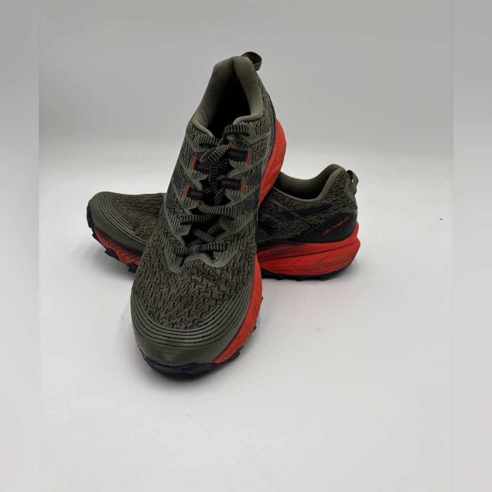 ASICS‎ GEL-Trabuco Trail Running Shoes Men’s Size 10 Olive Green Orange Sneakers - Picture 4 of 7